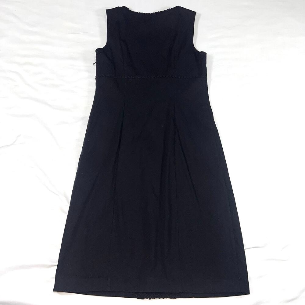 Boden Dress Sheath US Size 6R Black Sleeveless Front Lace Detail Lined Classic
